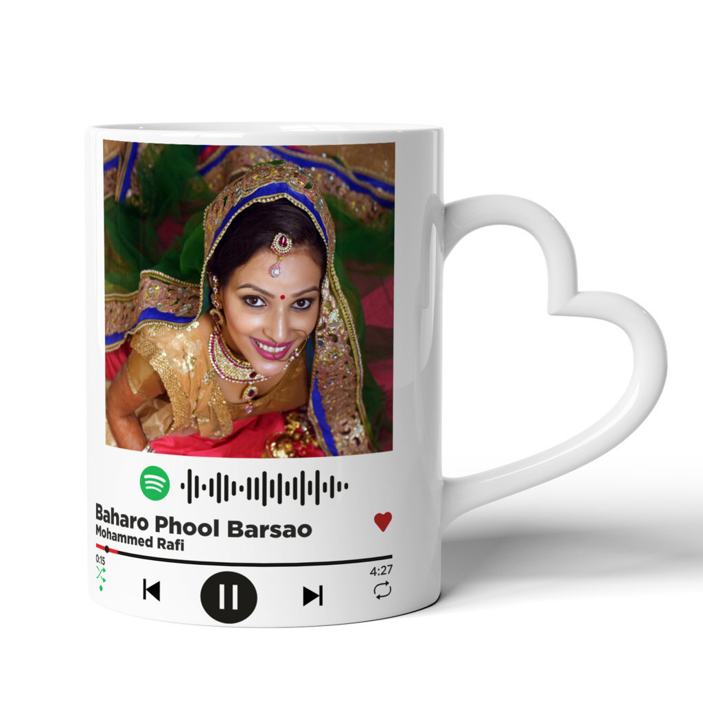 Personalised Mugs | Spotify | Valentine Day or For Someone You Love Gift Mug | Baharo Phool Barsao | 325 Ml. 